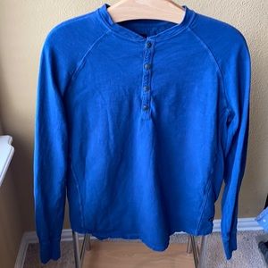 Long Sleeved blue Henley pullover size xl